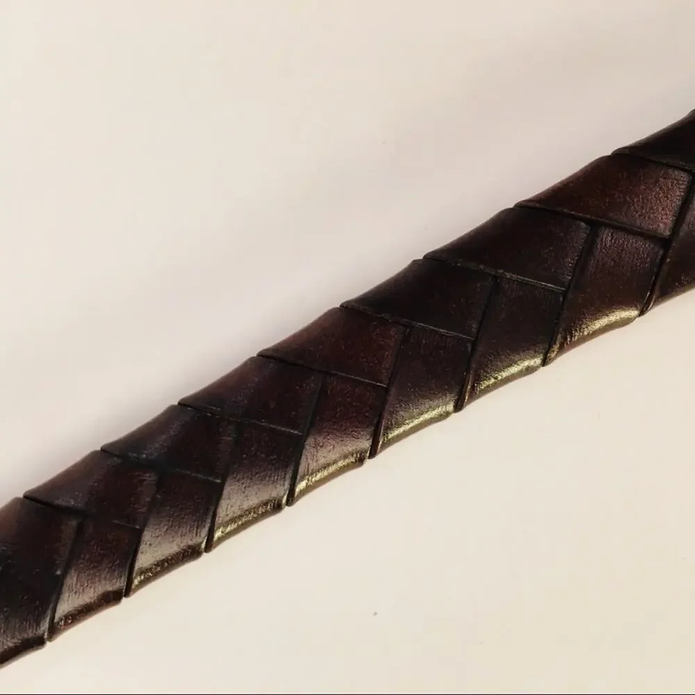 Braided Leather Skinny Belt Large 3/4” Wide